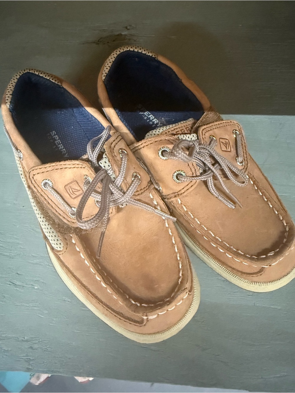 Sperry Kids Tan Leather Boat Shoes